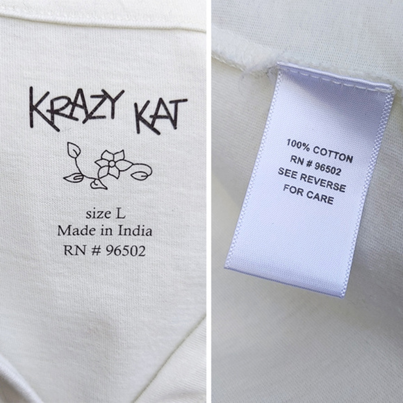 Embroidered Cotton Knit T-Shirt L - Picture 5 of 5